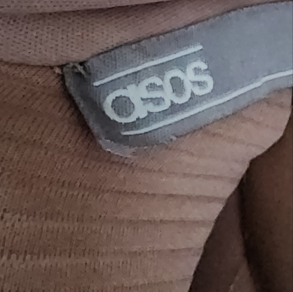 ASOS DRESS BEIGE RIBBED THICK SHIFT DRESS SZ.4 - Picture 9 of 9